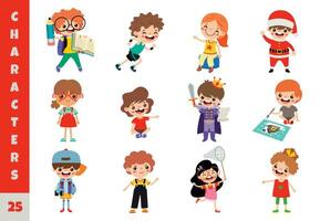 Cartoon Children Doing Different Activities vector