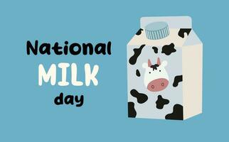 National Milk Day. January 11. Holiday concept. Template for background, banner, card, poster with text inscription. Vector illustration.