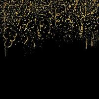 festive party with gold confetti in black background vector