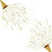 festive party popper with gold confetti vector