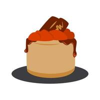 biscuit mousse cake vector illustration for poster and banner decorations. food theme illustration.