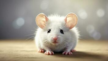 AI generated Cute funny fluffy mouse close up photo