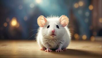 AI generated Cute funny fluffy mouse close up photo