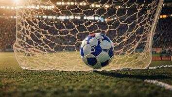 AI generated Soccer ball mesh background photo