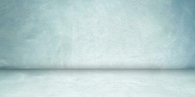 Empty blue concrete room and floor background, Perspective blue gradient concrete for interior background, backdrop,  Gray grunge cement room with space for product display mockup, template photo