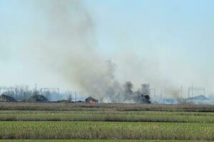 Fire on irrigation canals photo