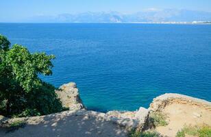 Descent to the beach on the seafront in Antalya photo