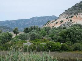 Ancient ruins of antique buildings photo