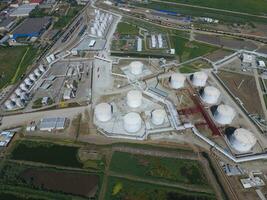 Reservoirs for storage of oil and products of its processing. Refinery. photo