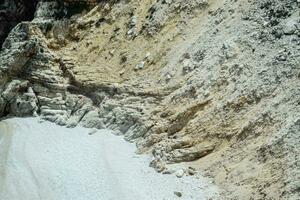 Coastal cliffs of limestone. The coast of Mediterranean Sea in Turkey. photo