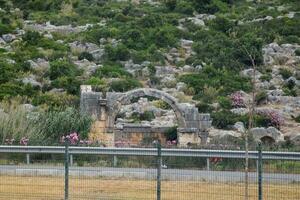 Ancient ruins of antique buildings photo