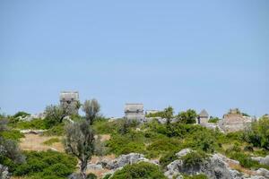 restos de el antiguo ciudad de kekova en el costa. foto