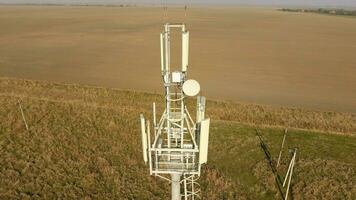 Equipment for relaying cellular and mobile signal. Cellular tower. photo