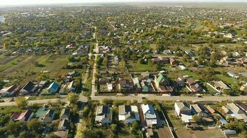 parte superior ver de el aldea. el pueblo de poltavskaya. foto