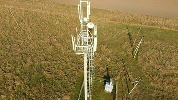 Equipment for relaying cellular and mobile signal. Cellular tower. photo