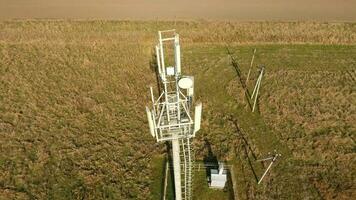 Equipment for relaying cellular and mobile signal. Cellular tower. photo