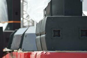 Musical columns on the edge of  stage photo