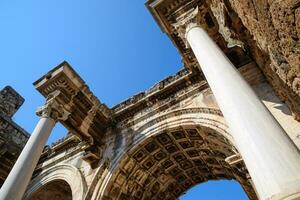 Hadrian's Gate, Antalya landmark. Ancient construction of the Gate of Hadrian photo