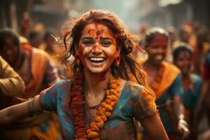 AI generated Celebrating holi diversity and exuberance, holi festival images hd photo