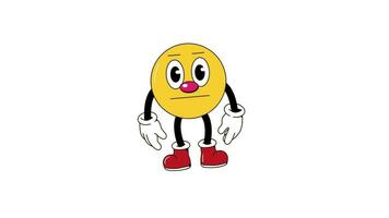 Cartoon emoji 2d animated video white background.