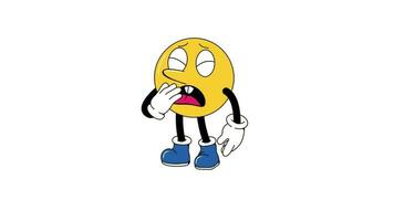 Karikatur Emoji 2d animiert Video Weiß Hintergrund.