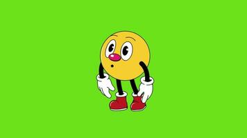 Cartoon emoji 2d animated video Green background.