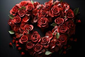 Radiant red roses forming eternal vows of love, engagement, wedding and anniversary image photo