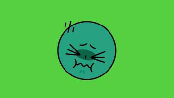 geanimeerd emoji video geïsoleerd Aan groen achtergrond