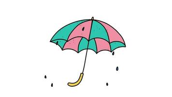 Umbrella 2d animated cartoon video