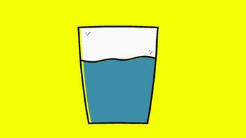 vatten glas 2d animerad tecknad serie video