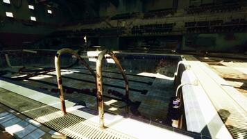 An abandoned swimming pool in an old building video