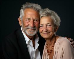 AI generated Senior couple classic studio, images of senior citizens photo