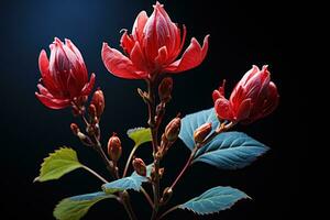 AI generated The graceful emergence of a red rose from a delicate bud, valentine, dating and love proposal image photo