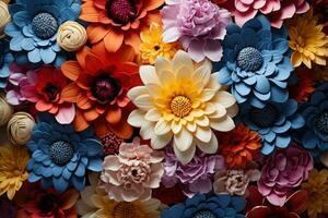 AI generated Floral kaleidoscope multi exposure blooms, spring photography photo