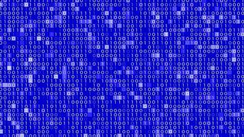 binário código, digital número em azul fundo video