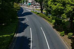 An empty downtown street in Takashimadaira Tokyo medium shot photo