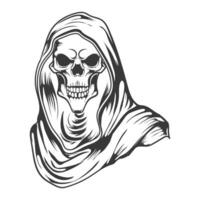 Spooky grim reaper skull  face vector design