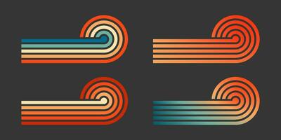 Set of Horizontal Retro Sunset Color Vector Gradient Background. T shirt design element. Vector illustration flat elements.