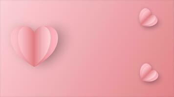 paper cut  with hearts pink background vector