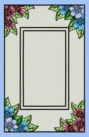 frame the border with an arrangement of leaves and flowers. Vector design