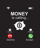 Money is calling tshirt design vector