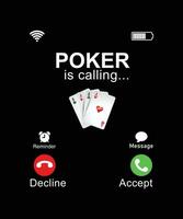 Poker is calling tshirt design vector