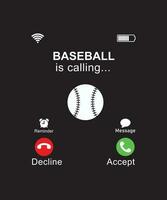 Baseball is calling t-shirt design vector