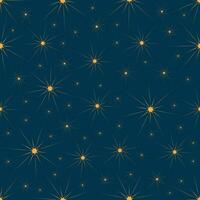 Festive fairytale magic background. Seamless pattern of abstract pointed stars on blue vector