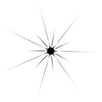 pointed thin vector black star with blot silhouette on white