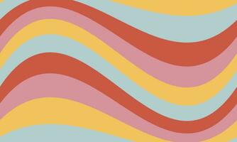 Abstract rainbow wavy background in style 60-70-ies. Vintage groovy retro background. Hippie aesthetics vector