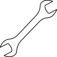 Tool repair and service icon in line. isolated on Hammer Working Engineering tools icon. Instrument Construction wrench and screwdriver. vector for apps, web