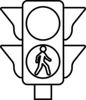 Traffic light interface icon in line. isolated in symbol use for Traffic control or stoplights with go light and caution light in vector for apps and website