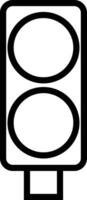 Traffic light interface icon in line. isolated in symbol use for Traffic control or stoplights with go light and caution light in vector for apps and website