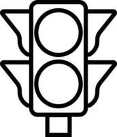 Traffic light interface icon in line. isolated in symbol use for Traffic control or stoplights with go light and caution light in vector for apps and website